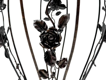 French Art Deco Wrough Iron XL Pedestal with Multi-Colored Marble Top, 1930s